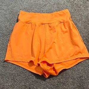 neon orange shorts